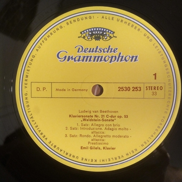 Ludwig van Beethoven - Emil Gilels - Waldsteinsonate, op. 53 / Sonate Nr. 28, Op. 101 | Deutsche Grammophon (2530 253) - 3