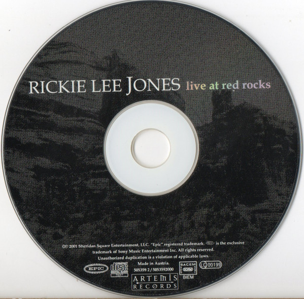 Rickie Lee Jones - Live At Red Rocks | Artemis Records (ATM 505359 2) - 3