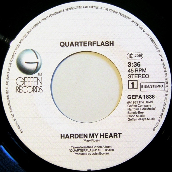 Quarterflash - Harden My Heart | Geffen Records (GEFA 1838) - 3 Quarterflash - Harden My Heart | Geffen Records (GEFA 1838) - 3