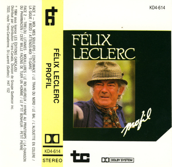 Félix Leclerc - Profil [Cassette] | Kébec-Disc (KD4-614) - 2