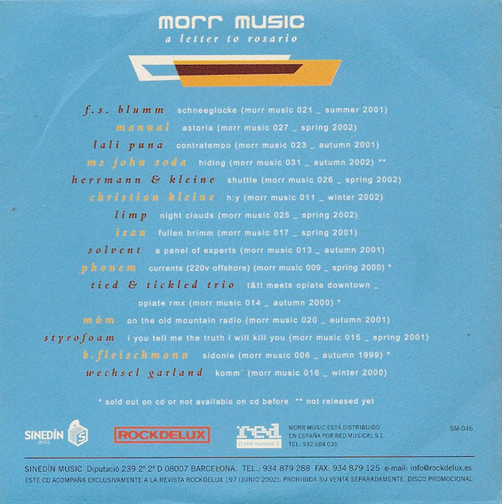Various - Morr Music - A Letter To Rosario | Sinedín Music (SM-046) - 2