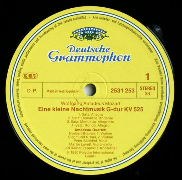 Wolfgang Amadeus Mozart / Amadeus-Quartett - Eine Kleine Nachtmusik / Ein Musikalischer Spass | Deutsche Grammophon (2531 253) - 3 Wolfgang Amadeus Mozart / Amadeus-Quartett - Eine Kleine Nachtmusik / Ein Musikalischer Spass | Deutsche Grammophon (2531 253) - 3