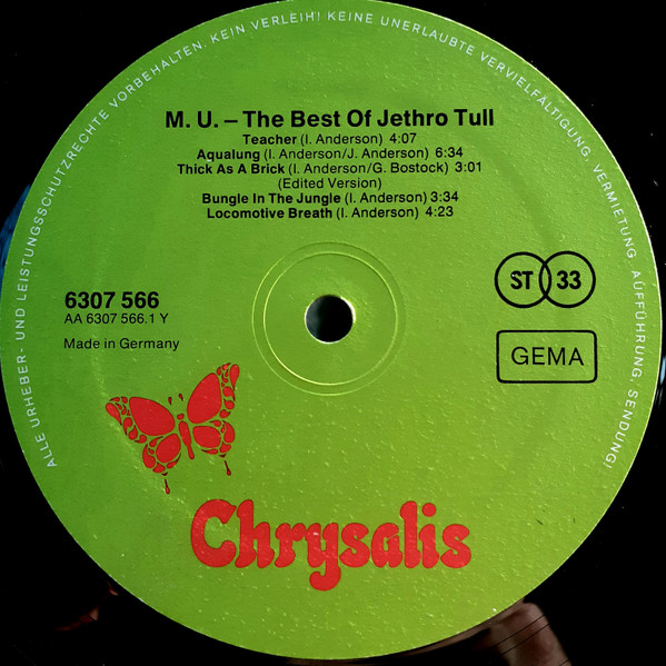 Jethro Tull - M.U. - The Best Of Jethro Tull | Chrysalis (6307 566) - 4