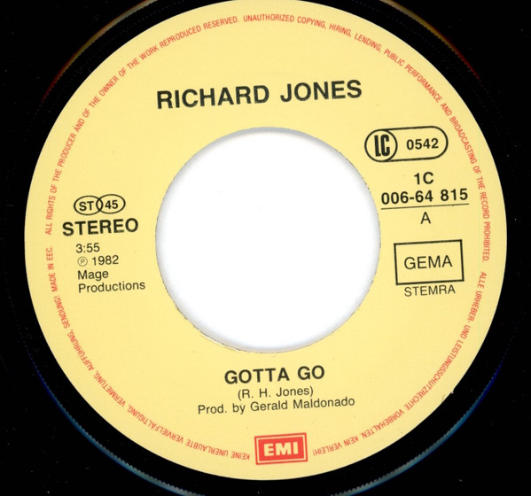 Richard H. Jones - Gotta Go | EMI Electrola (1C 006-64 815) - 2
