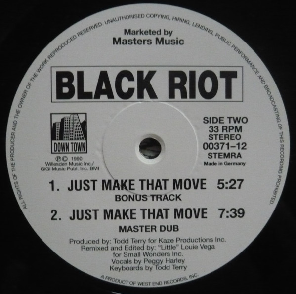 Black Riot - Just Make That Move | Down Town (00371-12) - 4 Black Riot - Just Make That Move | Down Town (00371-12) - 4