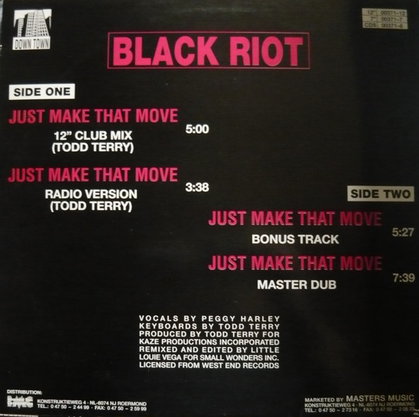 Black Riot - Just Make That Move | Down Town (00371-12) - 2 Black Riot - Just Make That Move | Down Town (00371-12) - 2