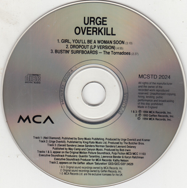 Urge Overkill - Girl, You'll Be A Woman Soon | MCA Records (MCSTD 2024) - 3