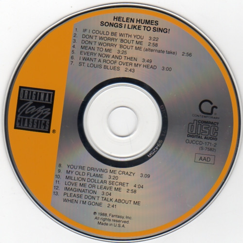 Helen Humes - Songs I Like To Sing! | Original Jazz Classics (OJCCD-171-2) - 4 Helen Humes - Songs I Like To Sing! | Original Jazz Classics (OJCCD-171-2) - 4