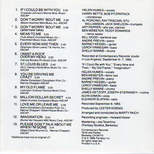 Helen Humes - Songs I Like To Sing! | Original Jazz Classics (OJCCD-171-2) - 2 Helen Humes - Songs I Like To Sing! | Original Jazz Classics (OJCCD-171-2) - 2
