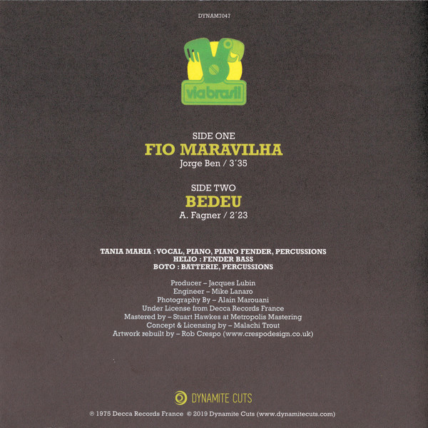 Tania Maria With Boto And Helio - Fio Maravilha / Bedeu | Dynamite Cuts (DYNAM7047) - 2 Tania Maria With Boto And Helio - Fio Maravilha / Bedeu | Dynamite Cuts (DYNAM7047) - 2