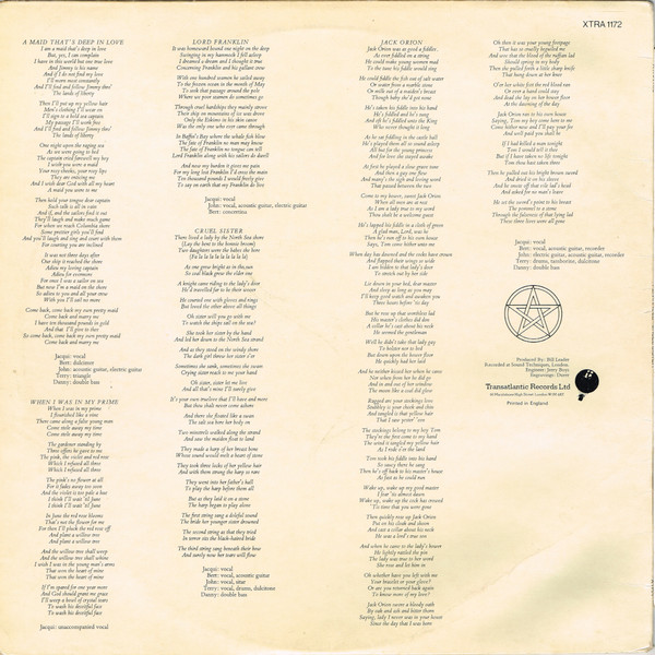 Pentangle - Cruel Sister | XTRA (XTRA 1172) - 2