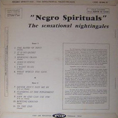 The Sensational Nightingales - Spirituals | Disques Pop (CBM 60046.30)