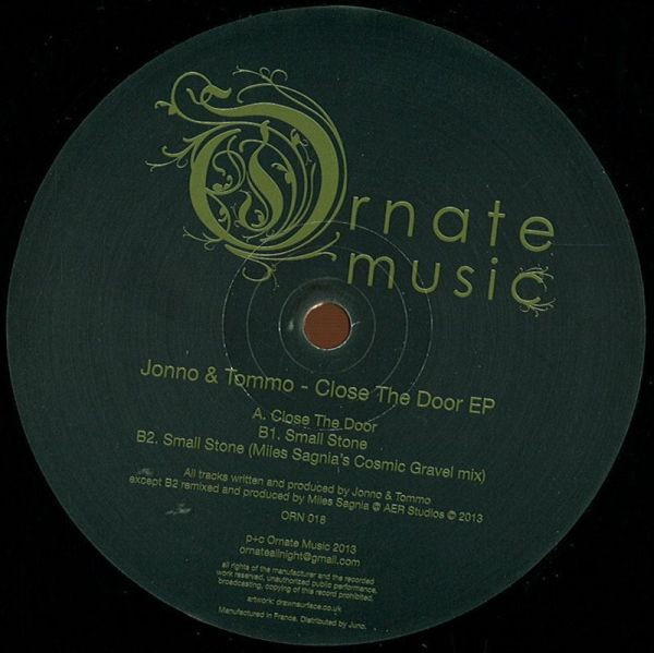 Jonno & Tommo - Close The Door EP | Ornate Music (ORN 018)