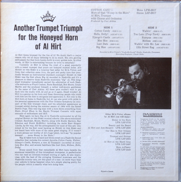 Al Hirt - Cotton Candy | RCA Victor (LSP-2917) - 2