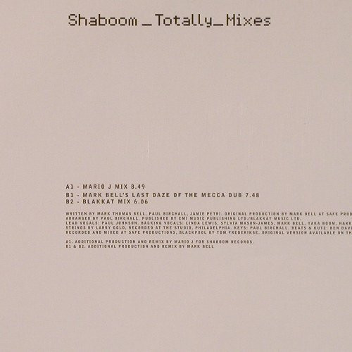Shaboom - Totally Mixes | WEA (WEA233T2) - 2