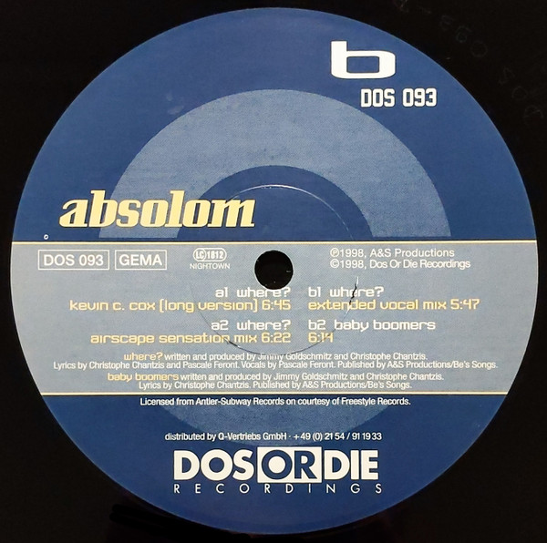 Absolom - Where? | Dos Or Die Recordings (DOS 093) - 2