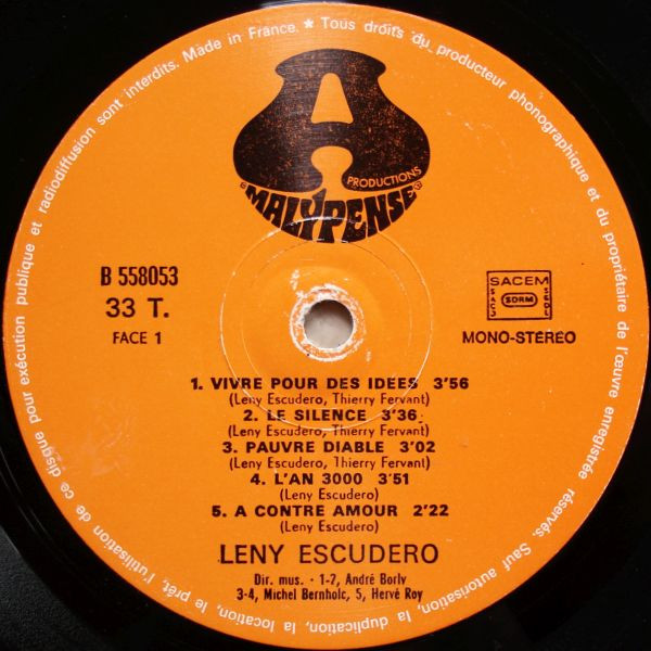 Leny Escudero - Vivre Pour Des Idées | Malypense (B 558 053) - 3