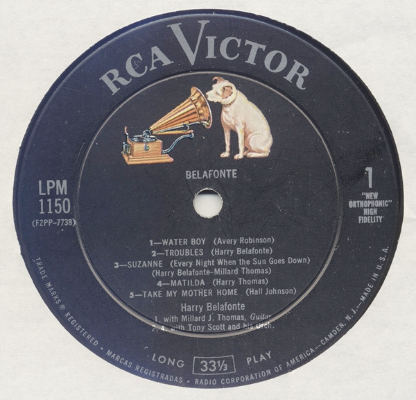 Harry Belafonte - Belafonte | RCA Victor (LPM-1150) - 3 Harry Belafonte - Belafonte | RCA Victor (LPM-1150) - 3