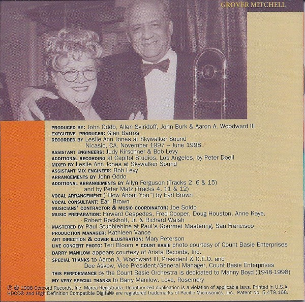 Rosemary Clooney / Count Basie Orchestra - At Long Last | Concord Jazz (CCD-4795-2) - 4