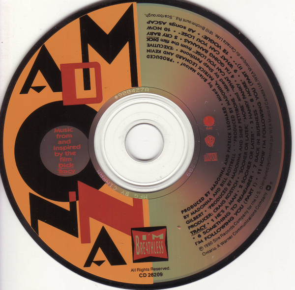 Madonna - I'm Breathless (Music From And Inspired By The Film Dick Tracy) | Sire (CD 26209) - 2