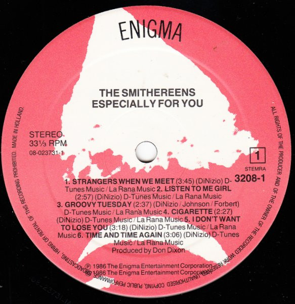 The Smithereens - Especially For You | Enigma Europe (3208-1) - 3