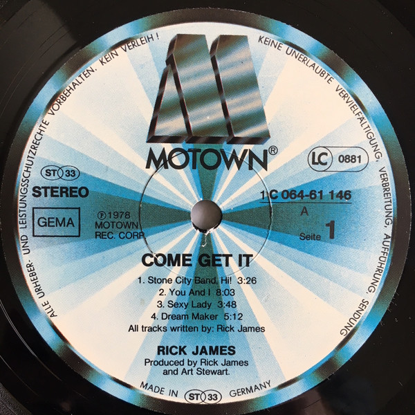 Rick James - Come Get It! | EMI Electrola (1C 064-61 146) - 3