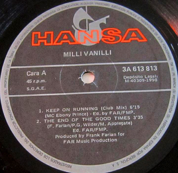 Milli Vanilli - Keep On Running | Hansa (3A 613 813) - 2 Milli Vanilli - Keep On Running | Hansa (3A 613 813) - 2