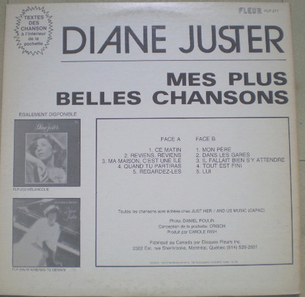 Diane Juster - Mes Plus Belles Chansons | Fleur (FLP-217) - 2