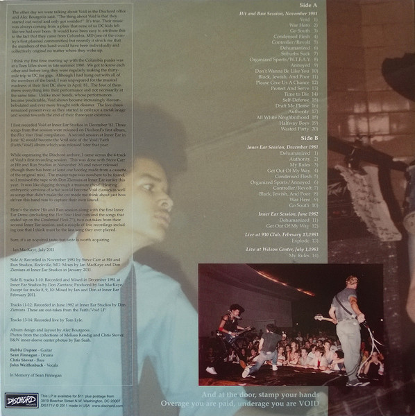 Void - Sessions 1981-83 | Dischord Records (DIS171V) - 2