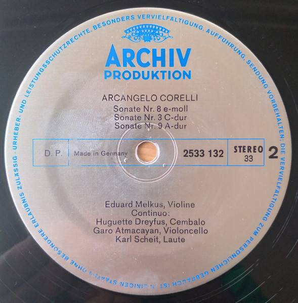 Arcangelo Corelli - Eduard Melkus - Violinsonaten · Violin Sonatas · Sonates Pour Violon · Op. 5, I. Nos. 1·7·2·8·3·9 | Archiv Produktion (2533 132) - 4