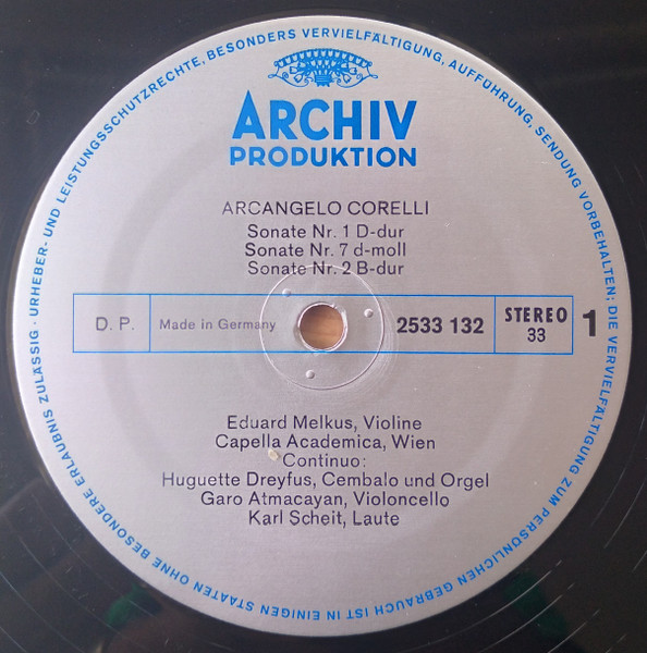 Arcangelo Corelli - Eduard Melkus - Violinsonaten · Violin Sonatas · Sonates Pour Violon · Op. 5, I. Nos. 1·7·2·8·3·9 | Archiv Produktion (2533 132) - 3