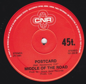 Middle Of The Road - Sacramento / Tweedle Dee Tweedle Dum / Yellow Boomerang / Chirpy, Chirpy, Cheep Cheep / Soley Soley / Samson And Delilah | CNR (151.050) - 4