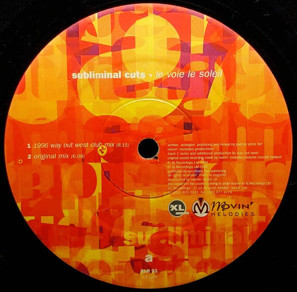 Subliminal Cuts - Le Voie Le Soleil | XL Recordings (XLR 53) - 3