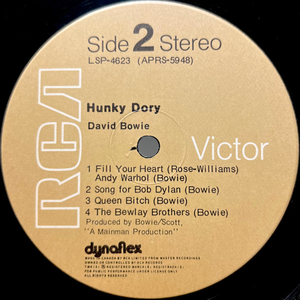 David Bowie - Hunky Dory | RCA Victor (LSP-4623) - 4