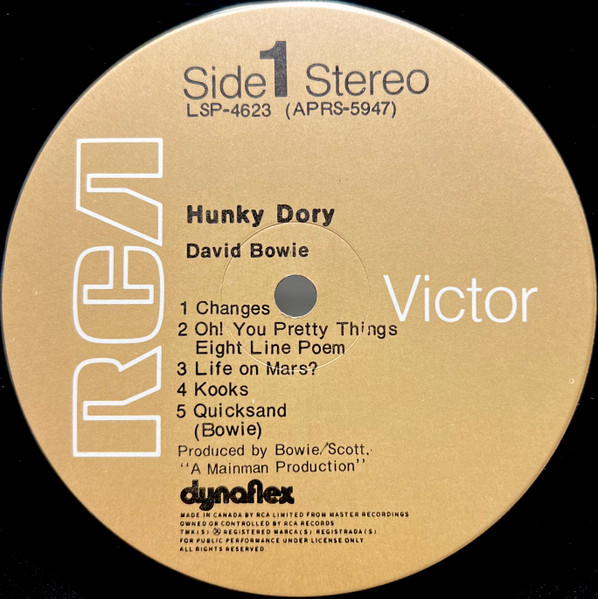 David Bowie - Hunky Dory | RCA Victor (LSP-4623) - 3