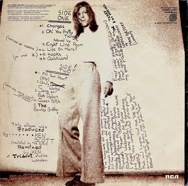 David Bowie - Hunky Dory | RCA Victor (LSP-4623) - 2