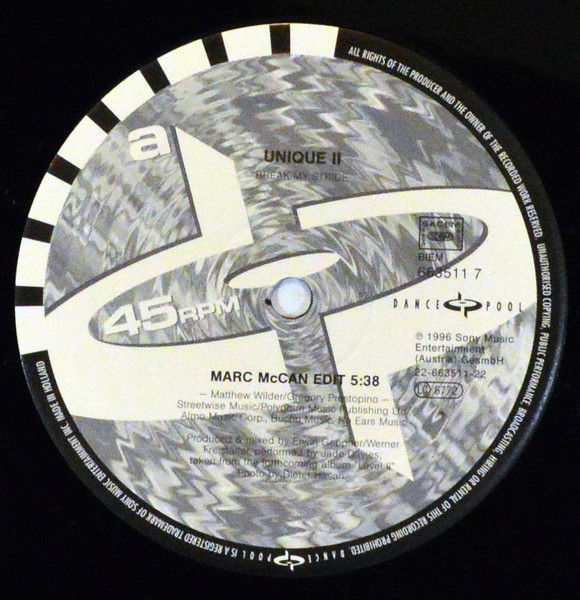 Unique II - Break My Stride (The Remixes) | Dance Pool (DAN 663511 7) - 3