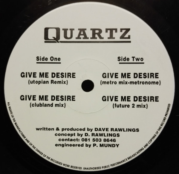 Quartz - Give Me Desire (Remixes) | WBR Records (WBR 105 R) - main Quartz - Give Me Desire (Remixes) | WBR Records (WBR 105 R) - main