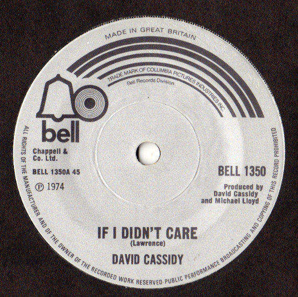 David Cassidy - If I Didn't Care | Bell Records (BELL 1350) - main