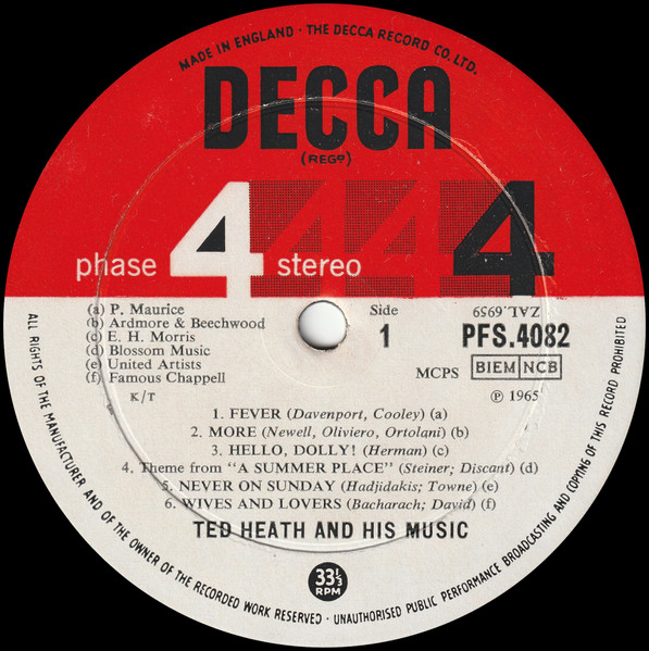 Ted Heath And His Music - Fever! | Decca (PFS 4082) - 3 Ted Heath And His Music - Fever! | Decca (PFS 4082) - 3