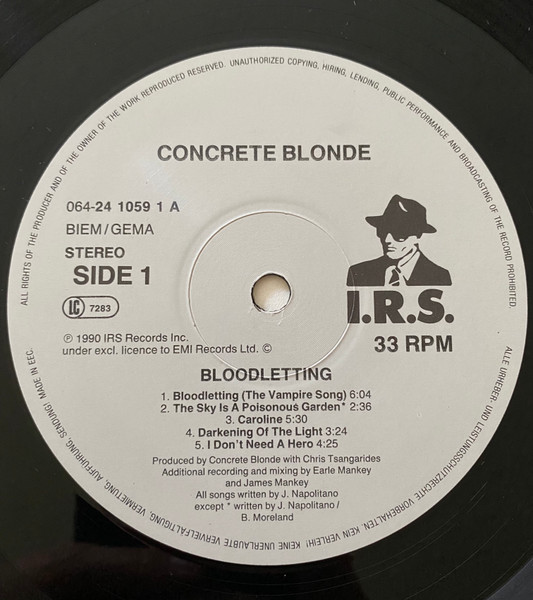 Concrete Blonde - Bloodletting | I.R.S. Records (064-24 1059 1) - 4 Concrete Blonde - Bloodletting | I.R.S. Records (064-24 1059 1) - 4