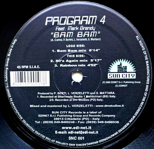 Program 4 Feat. Mark Brandy - Bam Bam | Sun City (SNC 001) - 3 Program 4 Feat. Mark Brandy - Bam Bam | Sun City (SNC 001) - 3