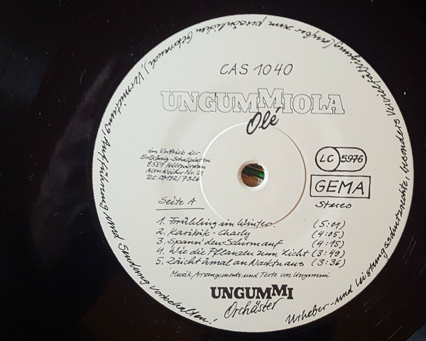 Ungummi Orchäster - No. 2 | Castle Records (CAS 1040) - 3 Ungummi Orchäster - No. 2 | Castle Records (CAS 1040) - 3