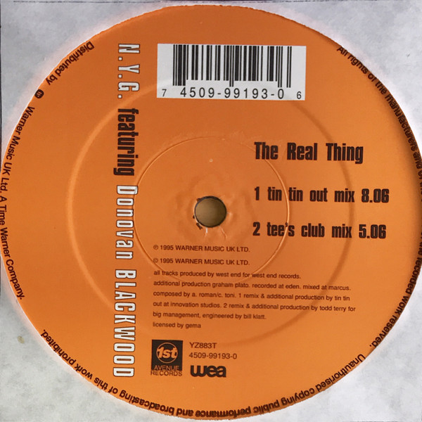 N.Y.G. Featuring Donovan Blackwood - The Real Thing | WEA (YZ883T) - 2 N.Y.G. Featuring Donovan Blackwood - The Real Thing | WEA (YZ883T) - 2