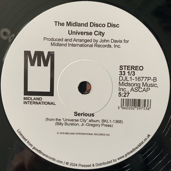 Universe City - Can You Get Down / Serious | Midland International (DJL101677P) - 4