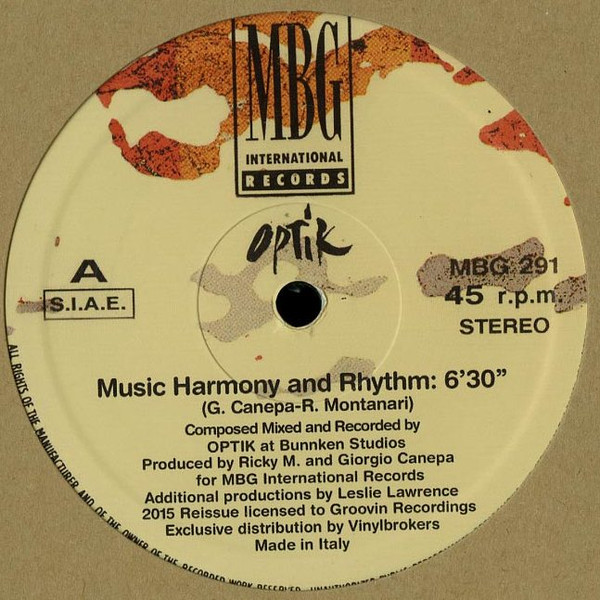 Optik - Music Harmony And Rhythm | MBG International Records (MBG 291) - main Optik - Music Harmony And Rhythm | MBG International Records (MBG 291) - main