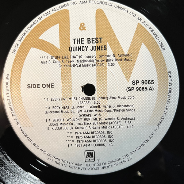Quincy Jones - The Best [Vinyl] | A&M Records (SP 9065) - 3
