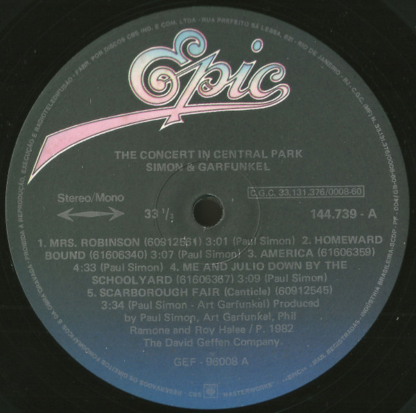 Simon & Garfunkel - The Concert In Central Park | Epic (144739/40) - 4