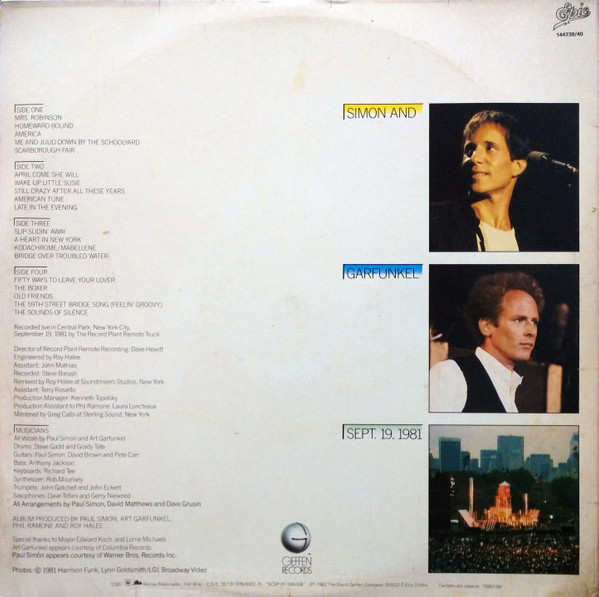 Simon & Garfunkel - The Concert In Central Park | Epic (144739/40) - 3