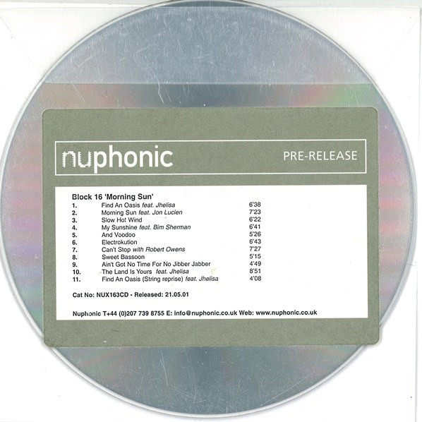 Block 16 - Morning Sun | Nuphonic (NUX163CD) - 2